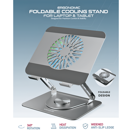 MOXEDO Ergonomic Foldable Cooling Stand for Laptop and Tablet