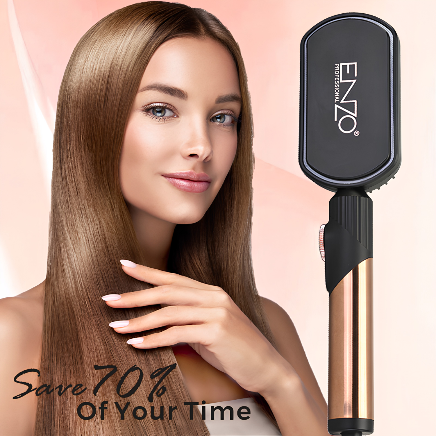 Enzo Professional EN-4002 Keratin Nano Ions Hair Straightener Brush