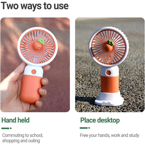 Rechargeable Handheld Super Wind Small Fan with Stand - Random Color ...