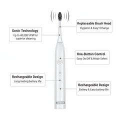 MDHL Sonic Vibration Toothbrush - White