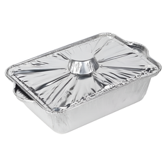 Square Shaped Food Packaging Container Aluminium Foil Pot with Lid