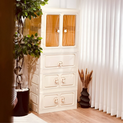 Portable Wardrobe Cabinet with Wheels for Kids Toys and Baby Clothes