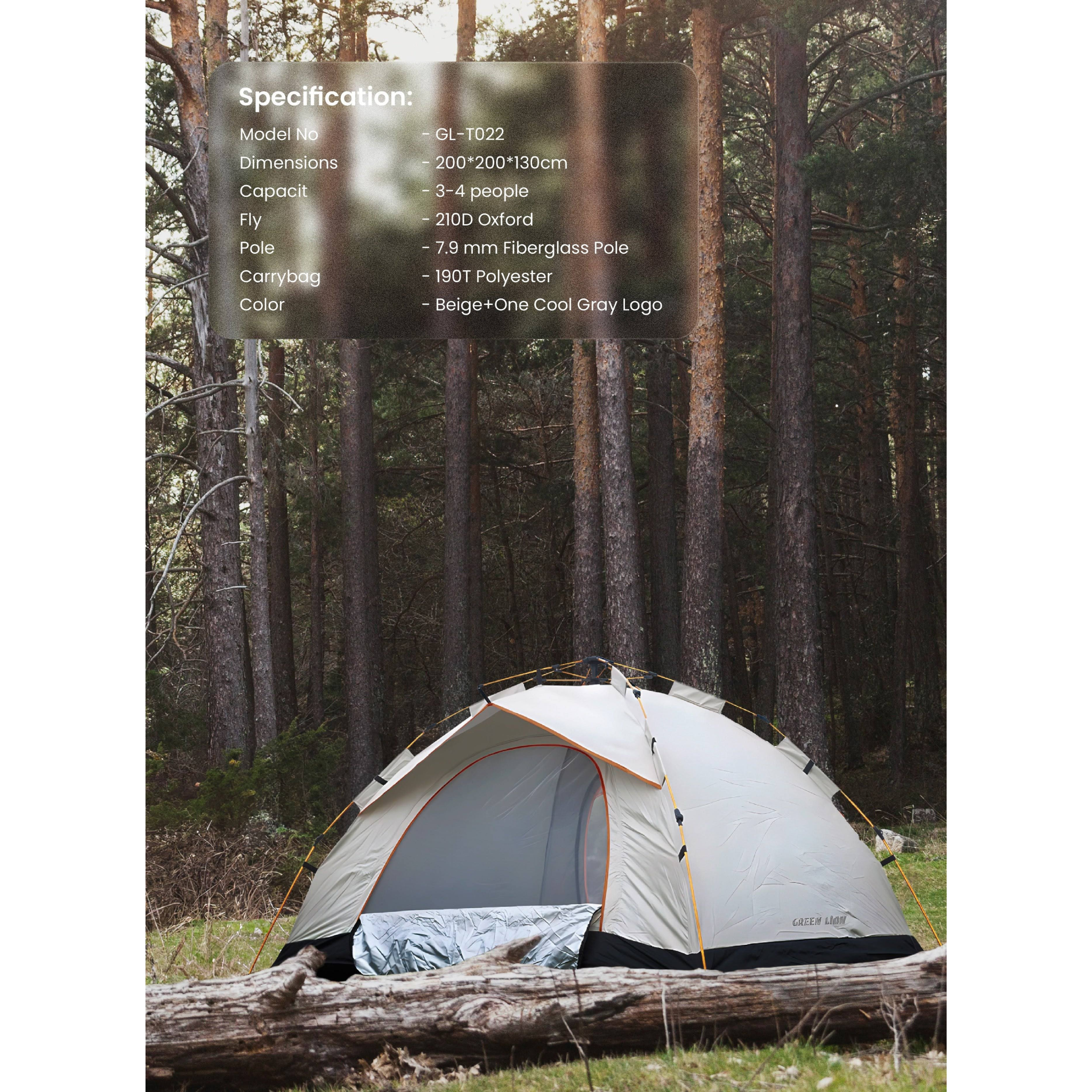 Green Lion GT-3 Camping Tent for 3-4 People