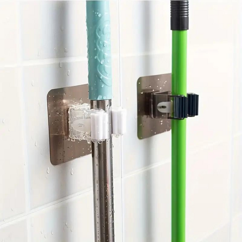 Wall Mounted Mop Holder, Strong Hook Mop and Broom Organizer