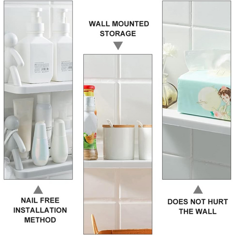 Wall Mount Punch-free Organizer Rack for Kitchen & Bathroom