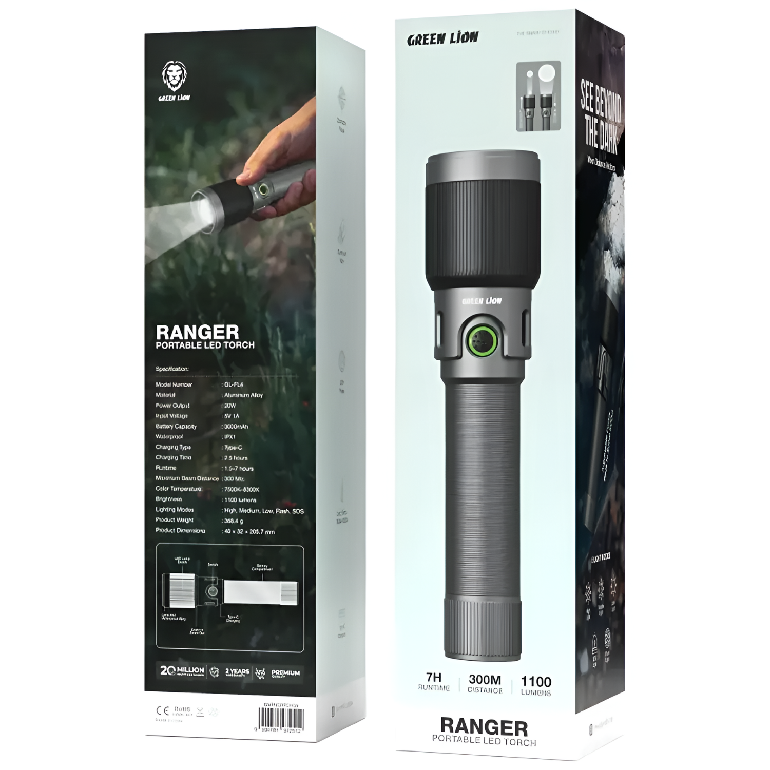 Green Lion Ranger Portable LED Torch