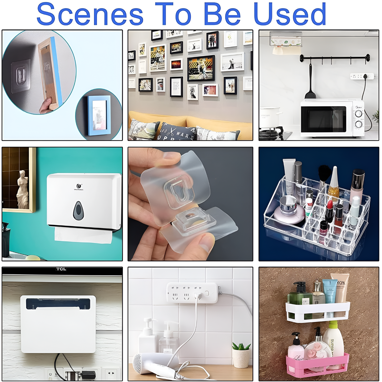 Double Sided Self Adhesive Wall Hooks Heavy Duty Sticky Hooks