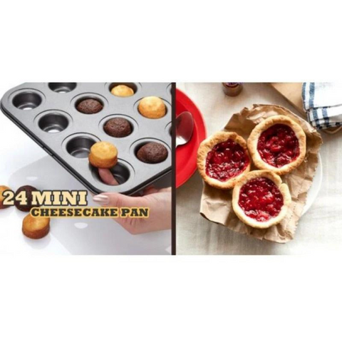 24 Cup Non-stick Muffin Tray, Mini Cupcake Pan Baking Tray