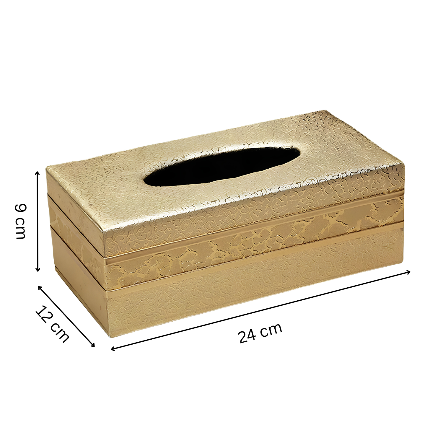 Rectangular Desktop Tissue Paper Holder Box 24 × 12 × 9 cm