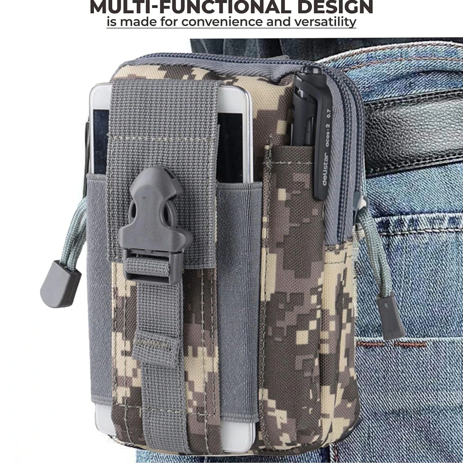 Tactical Waist Pouch with Survival Kit for Camping, Trekking and Outdoor