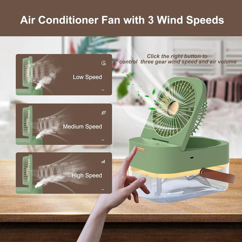 3 Speed Desk Air Cooler Fan with Dual Mist Spray