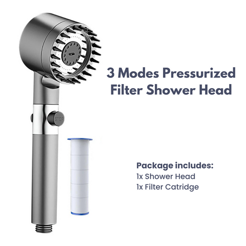 3 Modes Pressurized Filter Shower Head