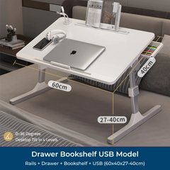Adjustable Bed Laptop Table - Foldable Lifting Desk for Laptop, Study, Reading, Working