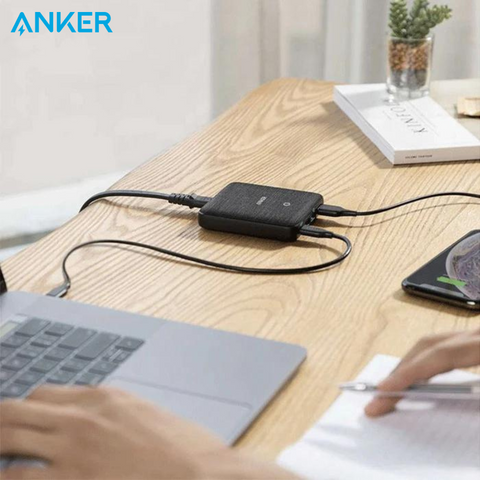 شاحن Anker PowerPort Atom III Slim (4 منافذ) 63 وات 2PD + 2 IQ - أسود 