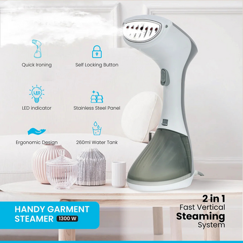 Pawa 1300W Handheld Garment Steamer - 2 IN 1 Fast Vertical Steaming System