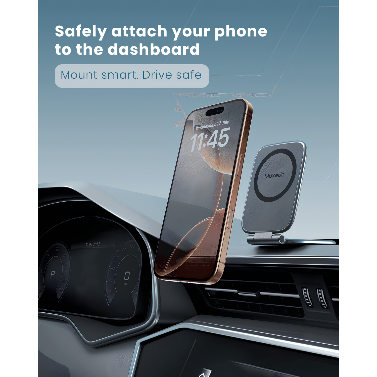 Moxedo Magnetic Phone Holder Stand Designed for Dashboard, Desktop, Car Screen