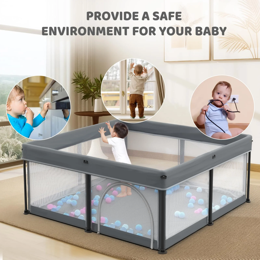 Portable Folding Playpen with Mat and 30 Balls | 120 x 120 x 68 cm