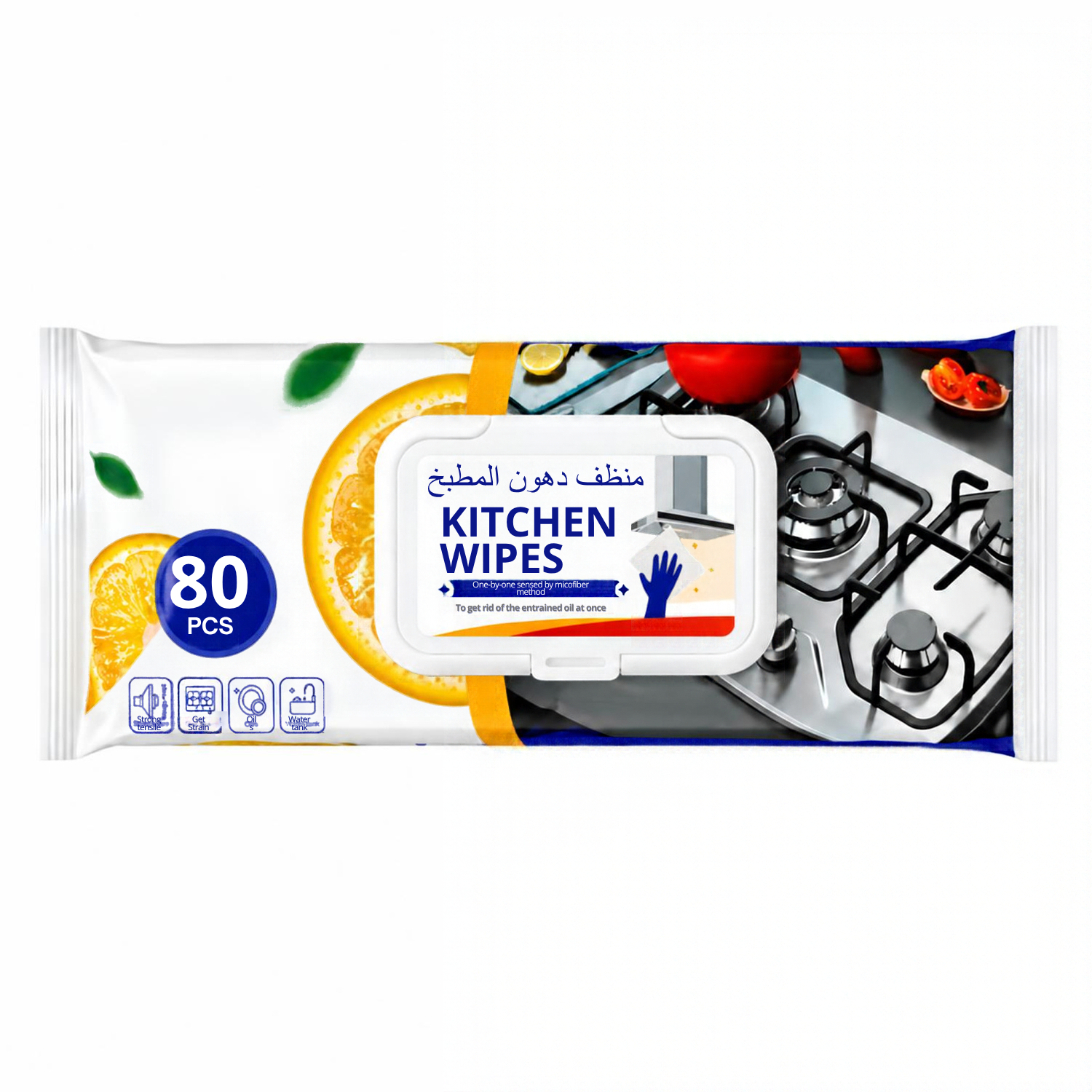 Powerful Anti Oil Kitchen Wipes for Deep Cleaning and Grease Removal 80 pcs