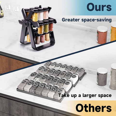 18 Jar Rotating Spice Bottles Organizer Rack