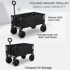 Heavy Duty Folding Wagon Trolley 150Kg Load Capacity SAHTA01