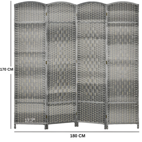 4 Panel Room Divider, Folding Privacy Screen, Freestanding Partition