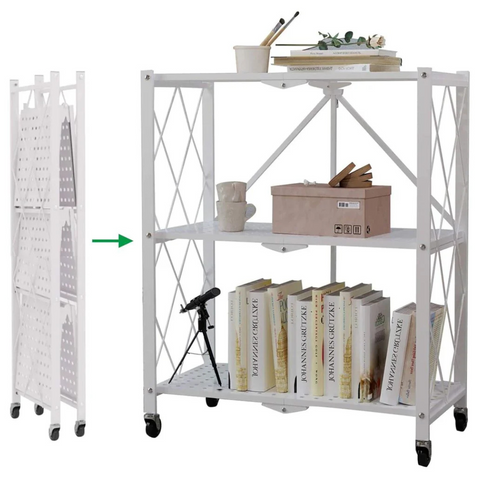 Multi Tier Heavy Duty Foldable Storage Rack with Wheels