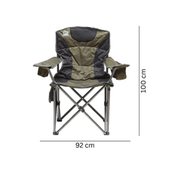 Foldable Camping Chair with Storage Pockets & Cup Holders (92x100CM)