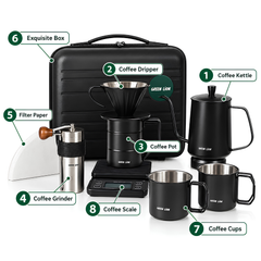 Green Lion V60 Pro 7 IN 1 Coffee Maker Set, Portable Pour Over Coffee Kit