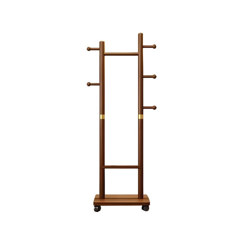 Wooden Hall Tree Clothing Organizer Rack with Hooks