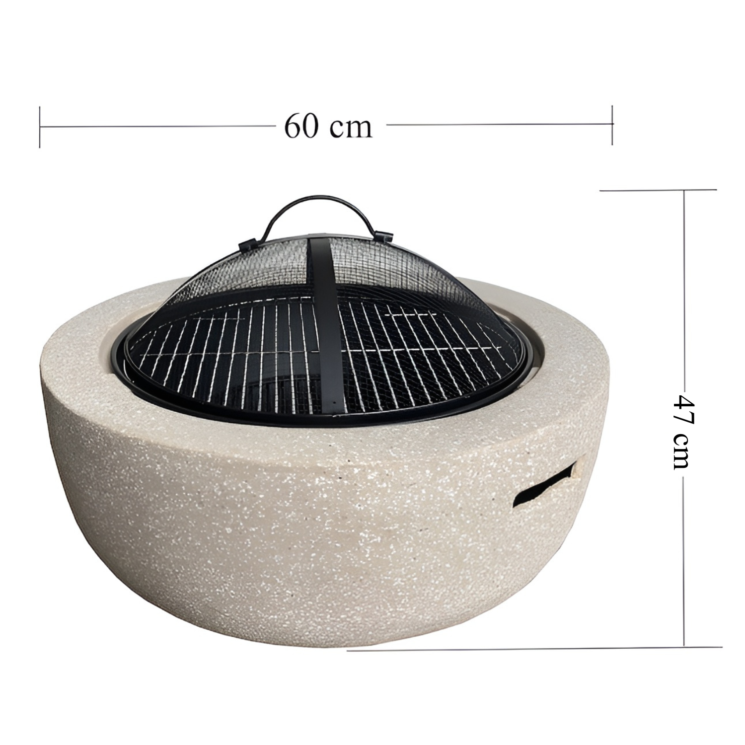Round Shape Outdoor Fire Pit 65 x 60 x 47 cm