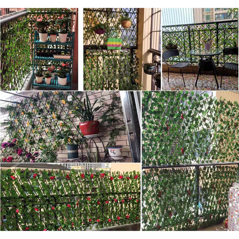 Artificial Greenery Screen Plastic Ivy Plant Fence for Balcony