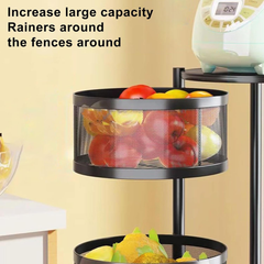 Multi Layer Rotating Round Shaped Kitchen Storage Organizer Rack