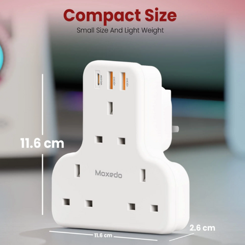 Moxedo 6 IN 1 Power Extension Adapter with PD QC Fast Charging