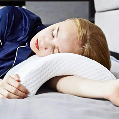 Pressure Free Memory Foam Pillow with Arm Hole Anti Hand Numb Arched Support