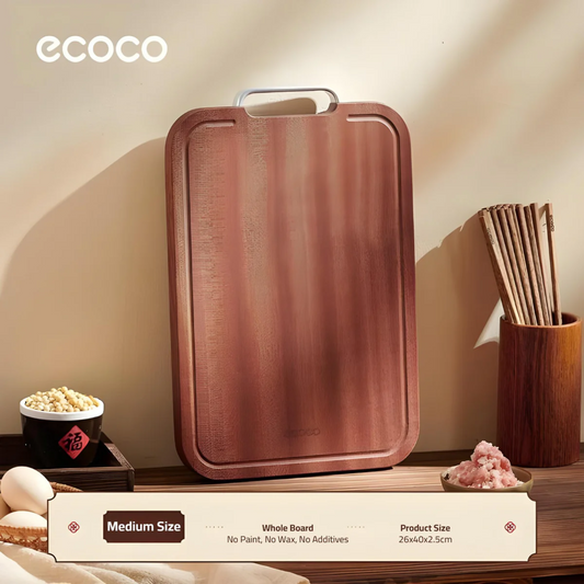 Ecoco Double Sided Strong Ebony Wooden Cutting and Chopping Board