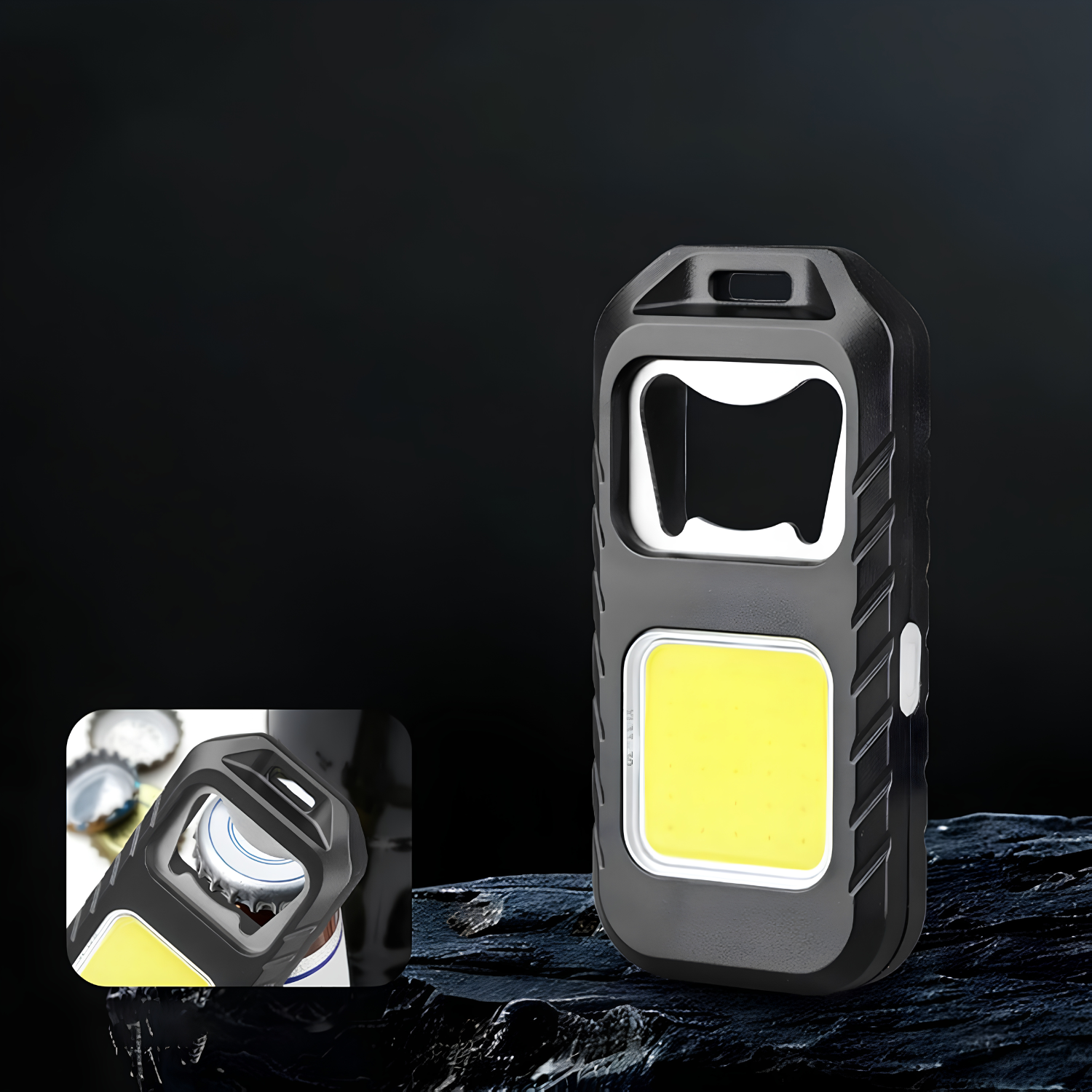 Multifunctional COB Keychain Light with Magnetic Base and Bottle Opener