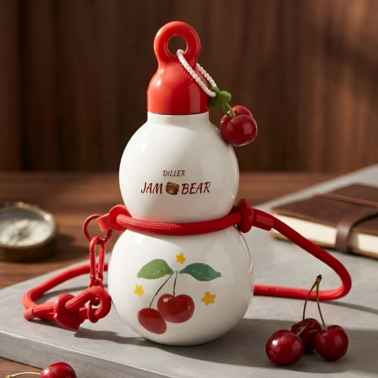 Diller 580ML Cherry Gourd Insulated Stainless Steel Water Bottle for Kids