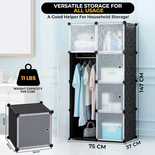 8 Cubes Portable Collapsible Wardrobe Cabinet