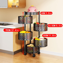 5 Tier Rotating Storage Organizer Rack for Kitchen