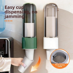 Wall Mounted Disposable Paper Cup Dispenser with Transparent Dustproof Cover