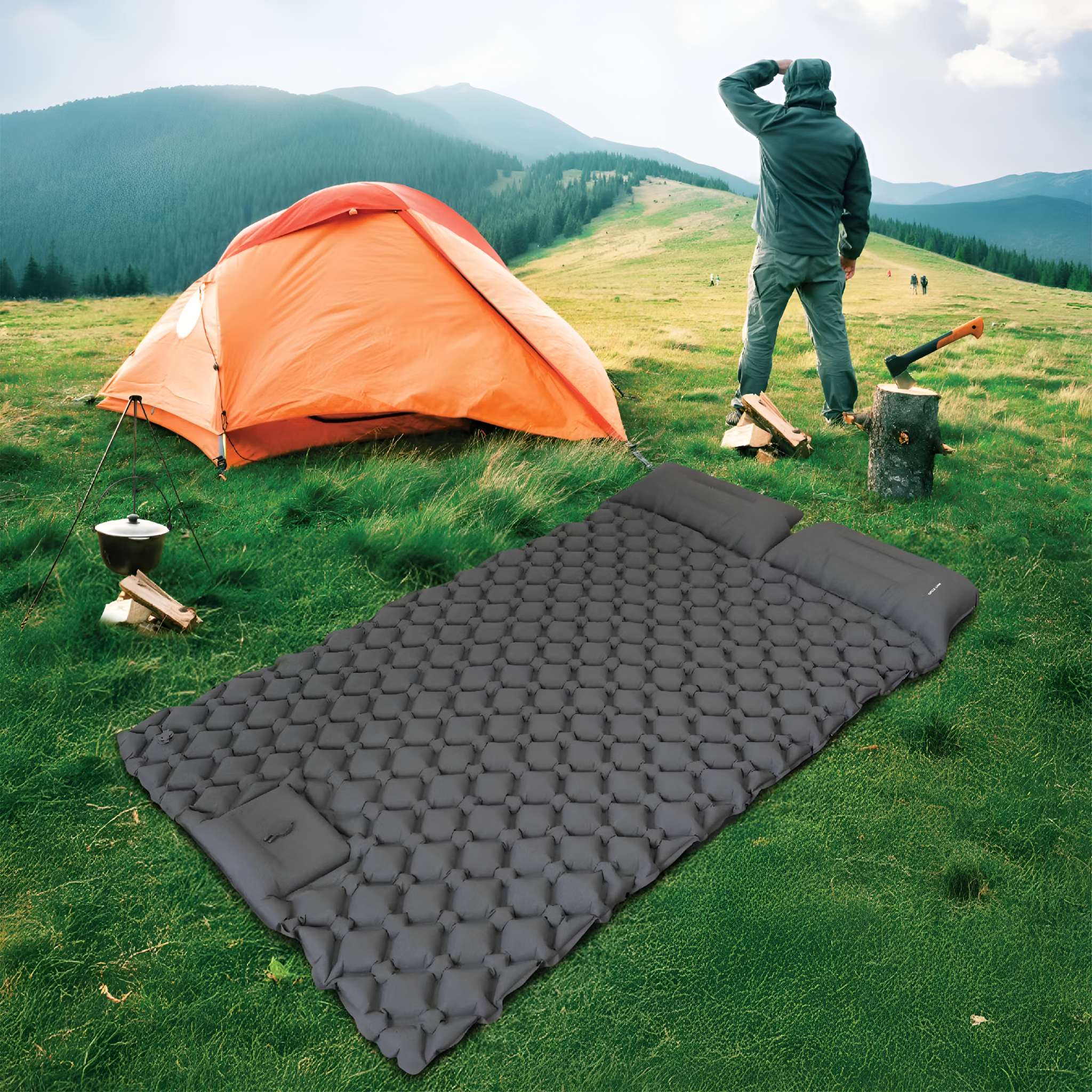 Green Lion Double Air Bed Inflatable Air Mattress