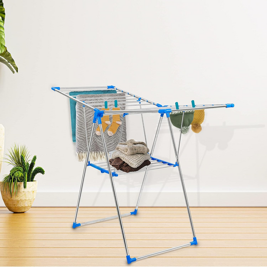 Stainless Steel Folding Clothes Drying Rack, Collapsible Outdoor Clothes Airer