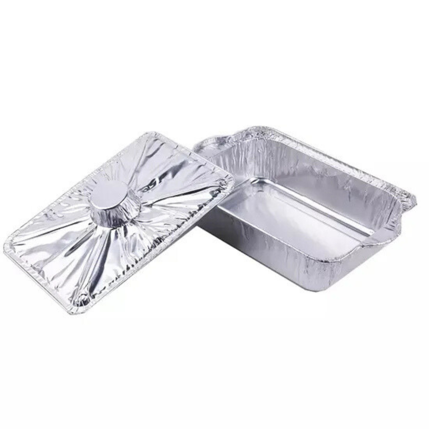 Square Shaped Food Packaging Container Aluminium Foil Pot with Lid