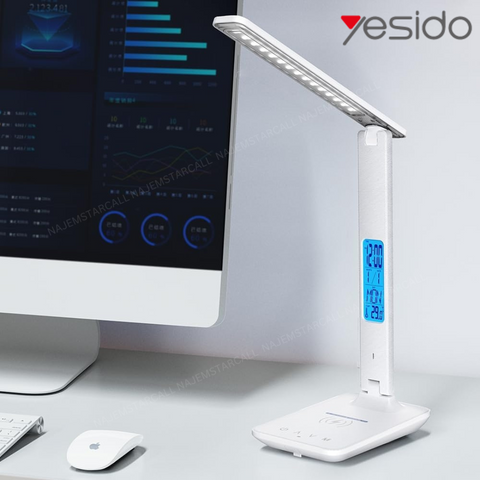 Yesido DS20 - Desk Lamp with 10W Wireless Charging and LCD Display