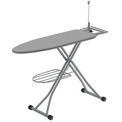 Folding Ironing Board with Iron Rest, Height Adjustment, Wire Holder and Storage Tray