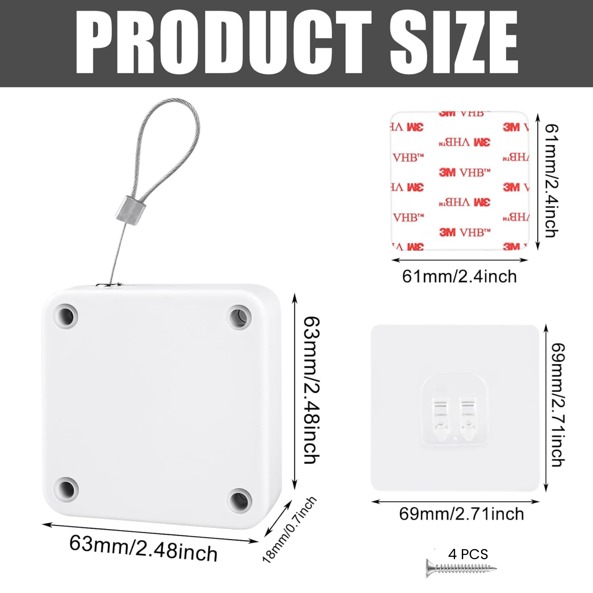 1.2 Meter Retractable Steel Wire Automatic Door Closer