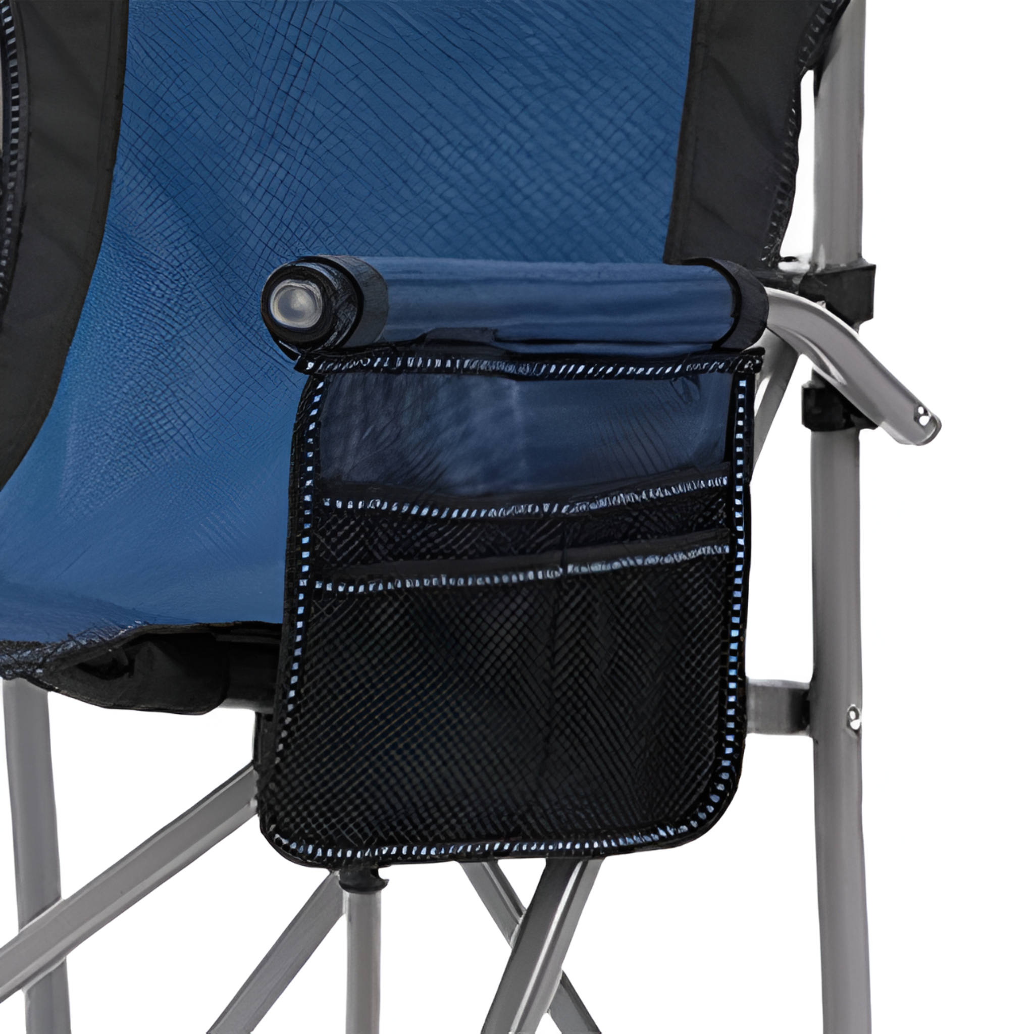 Folding Camping Chair Backpacking Side Pocket with Armrests, Cup Holder, Carry Bag