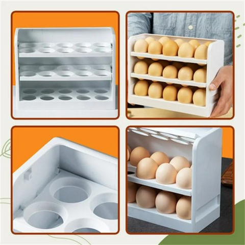 30 Eggs Refrigerator Space Saver Egg Rack