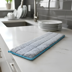Flat Microfiber Floor Mop with 45 cm Cleaning Head and 2 Extra Pads