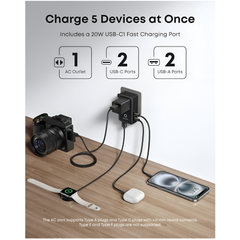 Anker Nano Travel Adapter 5-in-1 20W Multi-Port Compact Wall Charger Pack